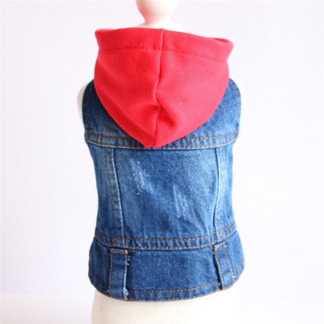 Knitted Jeans Hooded Denim Vest